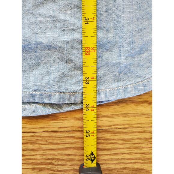 MADEWELL Chambray Light Indigo Denim Sleeveless Shirt Dress M EUC - Picture 4 of 10